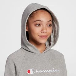 Wholesale 😀 Champion 👧 Girls' Solid Raglan Fleece Hoodie For 👧 Girls' Oxford Heather 👏 -Cheap Champion Store unnamed file 115