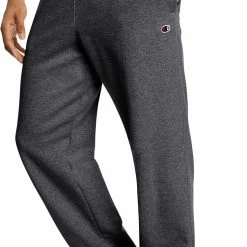Wholesale 🛒 Champion Men's Powerblend Fleece Open Bottom Pants For Men Black 🧨