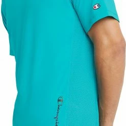 Flash Sale ⭐ Champion Men's Signature Mesh Graphic Sports T-Shirt For Men Electric Cyan 😀 -Cheap Champion Store unnamed file 16