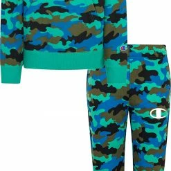 Buy 🎁 Champion Boys' Allover Camouflage Print Hoodie Set For 👧 Girls' Navy Camo 🤩