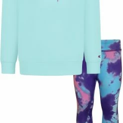 Best deal ❤️ Champion 👧 Girls' Tie Dye Crew & Legging Set For 👧 Girls' Pink 🍬 Candy 🎁