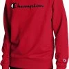 Best Pirce 🌟 Champion Men's Powerblend Fleece Script Logo Crewneck Sweatshirt For Men Granite Heather 🥰