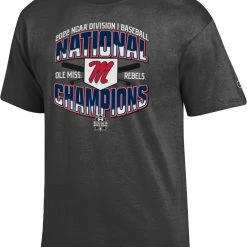 Outlet 🎉 Champion Ole Miss Rebels 2022 NCAA ⚾ Baseball Men's College World Series Champions Locker Room T-Shirt For Men ⌛