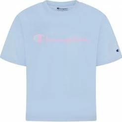 Coupon 👍 Champion 👧 Girls' Solid Boxy T-Shirt For 👧 Girls' Pink 🍬 Candy 😀