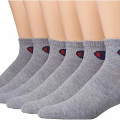 Cheap ⭐ Champion Men's Ankle 🧦 Socks 6 Pack For Men White 🔥