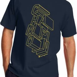 Discount 😀 Champion Men's Block Logo Short Sleeve T-Shirt For Men White 🎉