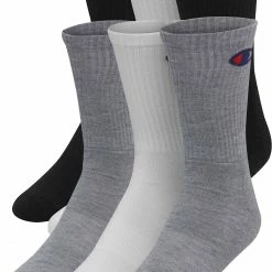 Outlet 🎁 Champion Men's Crew 🧦 Socks - 6 Pack For Men Grey/heather 🔥