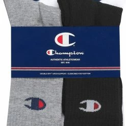 Outlet 🎁 Champion Men's Crew 🧦 Socks - 6 Pack For Men Grey/heather 🔥 -Cheap Champion Store unnamed file 362