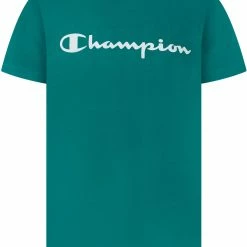Discount 🔔 Champion Boys' Enzyme Washed Script T-Shirt For Boys' Iris Purple 🔥