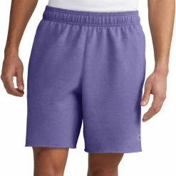 Promo ❤️ Champion Men's 7" Powerblend Fleece Shorts For Men Iris Purple ✨