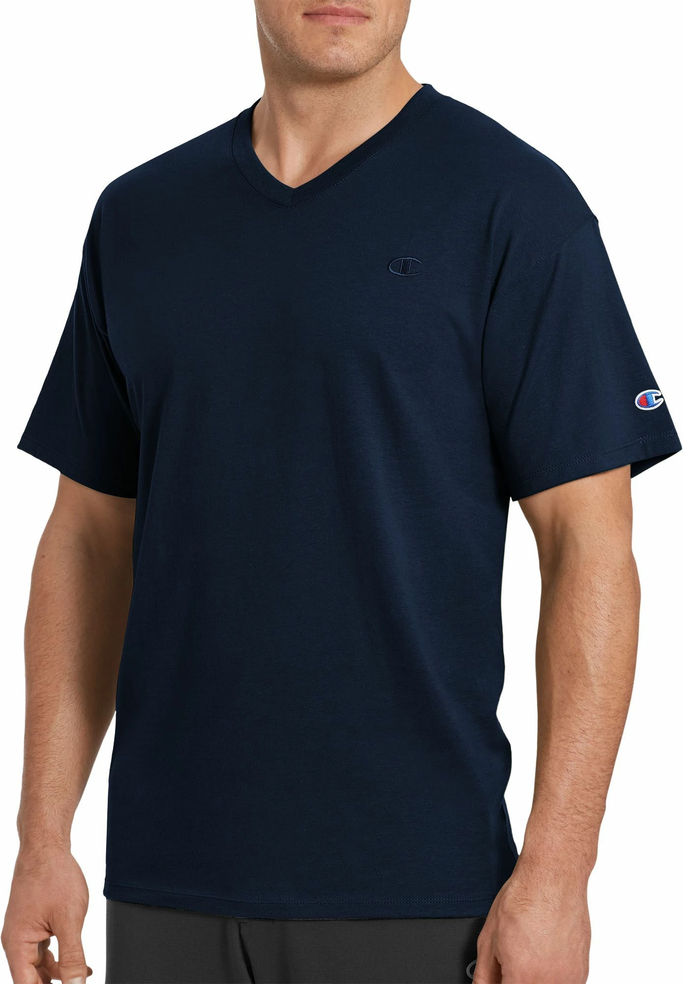 Best Sale 🥰 Champion Men's Classic Jersey V-Neck T-Shirt For Men Navy 👏 3 Best Sale 🥰 Champion Men's Classic Jersey V-Neck T-Shirt For Men Navy 👏