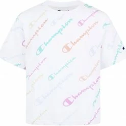 Best deal 🛒 Champion 👧 Girls' AOP Script Boxy T-Shirt For 👧 Girls' White 🔥