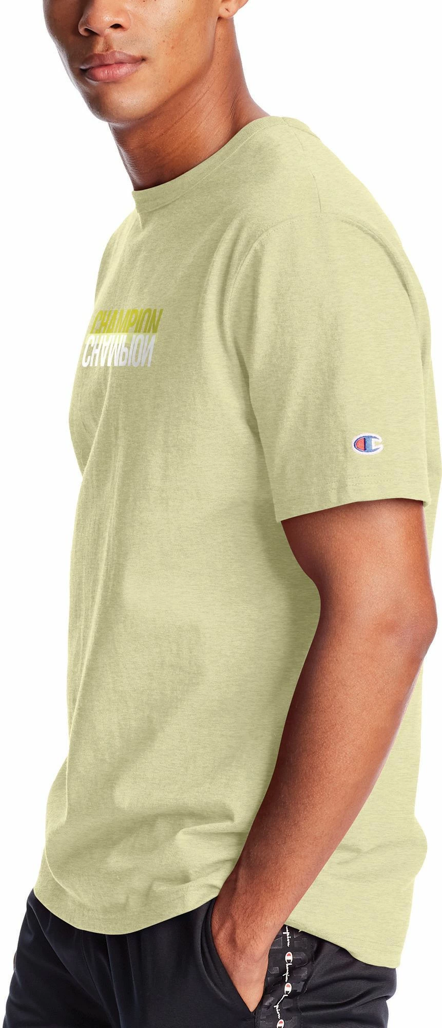 Brand new ๐ Champion Men's Heritage Reflection Logo Graphic T-Shirt For Men Lemon Glacier โ๏ธ 5 Brand new ๐ Champion Men's Heritage Reflection Logo Graphic T-Shirt For Men Lemon Glacier โ๏ธ - Image 3