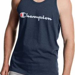 Best Sale ✨ Champion Men's Classic Jersey Graphic Sleeveless 👕 Shirt For Men Navy 😉