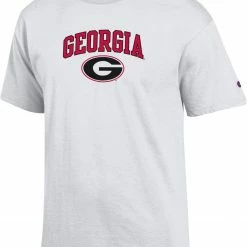 Cheapest 🔥 Champion Men's Georgia Bulldogs White Logo T-Shirt For Men ⌛