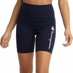 Wholesale ✨ Champion 👩 Women's Authentic Script Logo Bike Shorts For 👩 Women Athletic Navy 👍