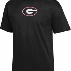 Coupon ⭐ Champion Men's Georgia Bulldogs Black Logo T-Shirt For Men ✨