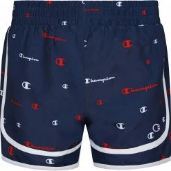 Wholesale 🧨 Champion 👧 Girls' Varsity Printed Script Woven Shorts For 👧 Girls' Navy/white ⭐