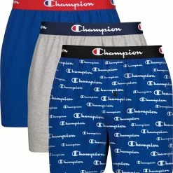 Wholesale ✔️ Champion Men's Cotton Stretch Boxers - 3 Pack For Men Blu Spt/ox G H/surf W Blu 🥰