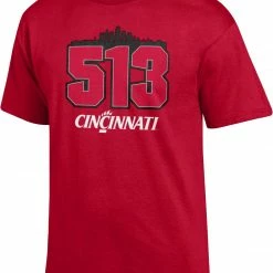 New ⌛ Champion Men's Cincinnati Bearcats 513 Area Code T-Shirt For Men ⭐