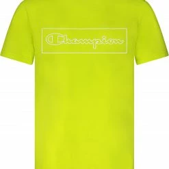 Discount 🔔 Champion Boys' High Density Screen Print Short Sleeve T-Shirt For Boys' Sweet Green 👏
