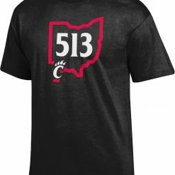 Top 10 ✔️ Champion Men's Cincinnati Bearcats 513 Area Code T-Shirt For Men 🎉