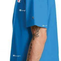 Buy 🎁 Champion Men's Heritage All Over Logo Graphic T-Shirt For Men Blue Jay 💯 -Cheap Champion Store unnamed file 577