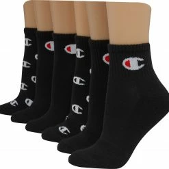 Outlet 🔥 Champion 👩 Women's Ankle C Logo Print 🧦 Socks 6-Pack For 👩 Women White/print 🌟