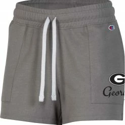 Cheapest 💯 Champion 👩 Women's Georgia Bulldogs Gray French Terry Shorts For 👩 Women 🤩