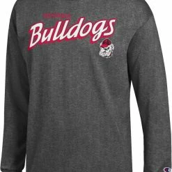 Budget 🌟 Champion Men's Georgia Bulldogs Grey Jersey Long Sleeve T-Shirt For Men 😉