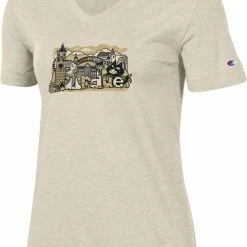 Outlet 🥰 Champion 👩 Women's Purdue Boilermakers Oatmeal Asian Culture V-Neck T-Shirt For 👩 Women 🧨