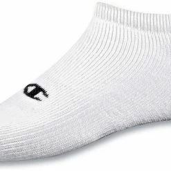 New 👏 Champion Men's Double Dry Performance No Show 🧦 Socks - 6 Pack For Men White 🧨
