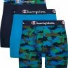 Outlet 🌟 Champion Men's Total Support Pouch Boxer Briefs - 3 Pack For Men Blu Camo Prt/balb Blu/nvy 🛒
