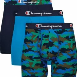 Outlet 🌟 Champion Men's Total Support Pouch Boxer Briefs - 3 Pack For Men Blu Camo Prt/balb Blu/nvy 🛒