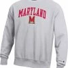 Coupon 😉 Champion Men's Maryland Terrapins Grey Reverse Weave Crew Sweatshirt For Men 🛒