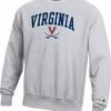 Cheapest 🥰 Champion Men's Virginia Cavaliers Grey Reverse Weave Crew Sweatshirt For Men 😉