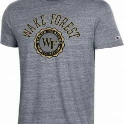 Top 10 💯 Champion Men's Wake Forest Demon Deacons Grey Triblend T-Shirt For Men 🔥
