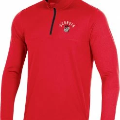 Brand new 🎉 Champion Men's Georgia Bulldogs Red Quarter-Zip Pullover 👚 Shirt For Men ⭐