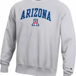 Buy 🛒 Champion Men's Arizona Wildcats Grey Reverse Weave Crew Sweatshirt For Men 🥰