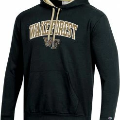 Buy 👍 Champion Men's Wake Forest Demon Deacons Black Pullover Hoodie For Men ⭐