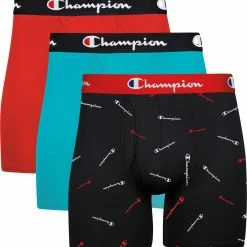 Best Sale ✔️ Champion Men's Lightweight Stretch 6" Boxer Briefs - 3 Pack For Men Silstn/n Ebny C Pt/n Ebny 😉