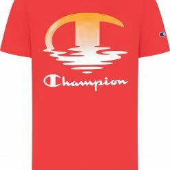 Hot Sale ✨ Champion Boys' Immerse Gradient C Short Sleeve T-Shirt For Boys' Red Stone 🎁
