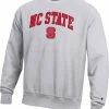 Budget 🔔 Champion Men's NC State Wolfpack Grey Reverse Weave Crew Sweatshirt For Men ❤️