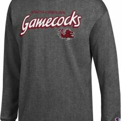 Outlet 🎉 Champion Men's South Carolina Gamecocks Grey Jersey Long Sleeve T-Shirt For Men ⌛