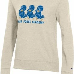 Budget ✔️ Champion 👩 Women's Air Force Falcons White University 2.0 Fleece Crew Sweatshirt For 👩 Women ✨