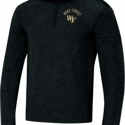 Cheap 🎁 Champion Men's Wake Forest Demon Deacons Black Promo 1/4 Zip Jacket For Men 🌟