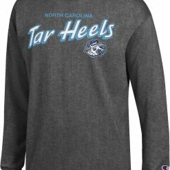 Budget 🎉 Champion Men's North Carolina Tar 👠 Heels Grey Jersey Long Sleeve T-Shirt For Men 🛒