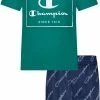 Best deal 😉 Champion Little Boys' All Over Print Script T-Shirt And Mesh Shorts Set For Boys' Sweet Green ⌛