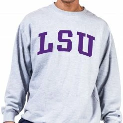 Top 10 👏 Champion Men's Big & Tall LSU Tigers Grey Reverse Weave Crew Sweatshirt For Men ✔️