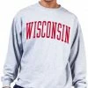 Best deal 🔔 Champion Men's Big & Tall Wisconsin Badgers Grey Reverse Weave Crew Sweatshirt For Men ⭐